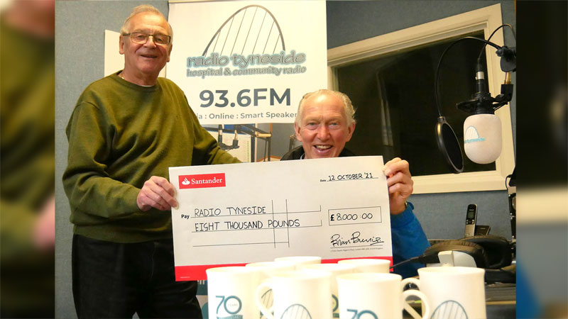 Brian Burnie donates to Radio Tyneside for the 70th Anniversary
